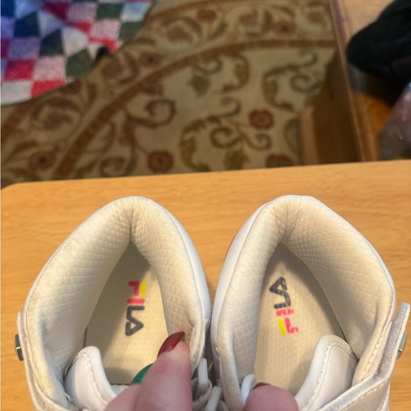 Fila High Top EUC White with Multi Color Drip - Picture 6 of 9